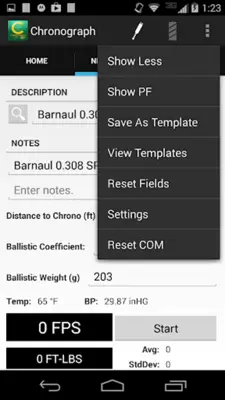 Caldwell Ballistic Chronograph android App screenshot 17